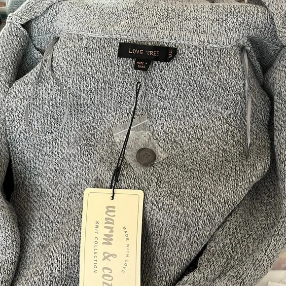 Long Sweater Vest Heather Gray Grey Open Front Pockets Cozy Soft Sleeveless - Picture 9 of 9